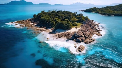 Beautiful view of the islands in the ocean. - obrazy, fototapety, plakaty