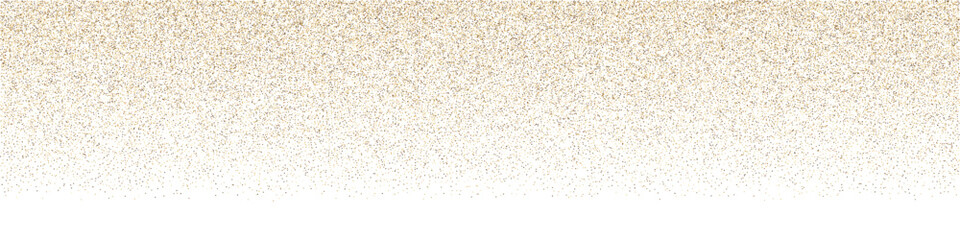 Gold dust glitter overlay background. Sparkling golden falling confetti border. Sequin dust frame wallpaper for wedding or christmas banner. Vector illustration. - 694100948