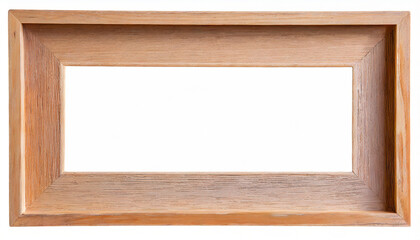 Empty wooden picture frame isolated on white background, clipping path