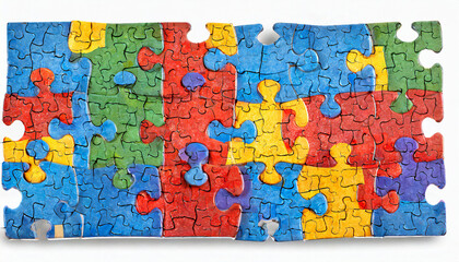 jigsaw puzzle, isolated on white background with clipping path included