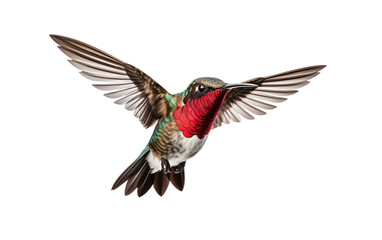 Ruby-throated Elegance Beauty Isolated on Transparent Background PNG.