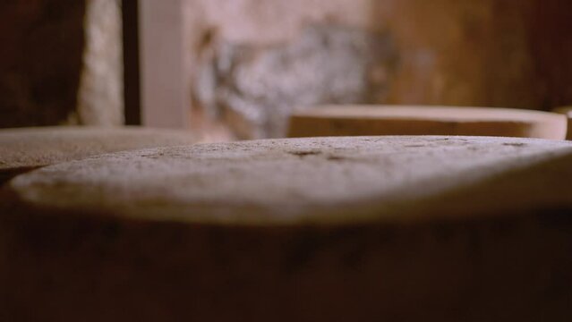 Serra Da Canastra Cheese That Is Being Cured In A Cellar