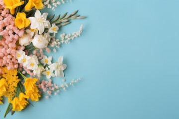 Beautiful flowers on the light background. Beautiful festive background with space for text