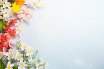 Beautiful flowers on the light background. Beautiful festive background with space for text