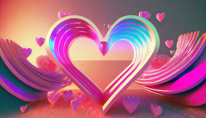 valentine abstract background art with gradient filter and 3d render