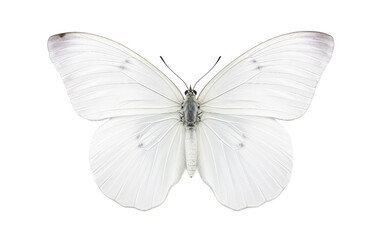 Fototapeta na wymiar White Essence Revealed Butterfly Isolated on Transparent Background PNG.