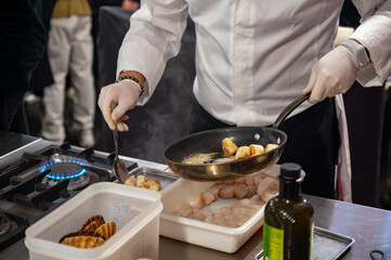 Cooking masterclass for visitors, great chefs high cuisine French restaurants, fine dining, winter festival, Avenue de Champagne, Epernay, France