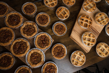 miniature pumpkin, pecan and apple pies © Schaefer Photography