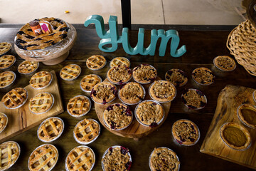 miniature pumpkin, pecan and apple pies © Schaefer Photography