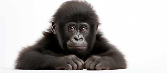 Baby gorilla that is six weeks old - obrazy, fototapety, plakaty