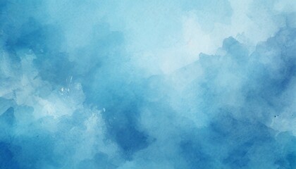 light blue background with texture and distressed vintage grunge and watercolor paint stains in...
