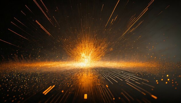 an image showing a burst of glowing orange on black surface in the style of sci fi atmospheric created by generative ai technology