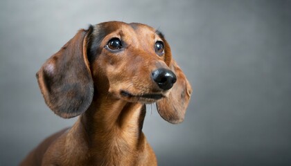 portrait of a dachshund dog on background