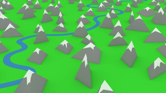 Low poly mountains river intro endless