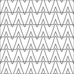 Figures from lines.Black pattern on white wallpaper for web page, textures, card, poster, fabric, textile packaging or napkins. Abstract wallpaper. Repeating background image. White texture.