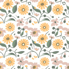 nature background of colorful flowers pattern vector template
