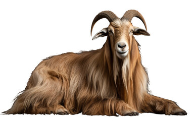 Kashmir Goat Showcase Wonder Isolated on Transparent Background PNG.