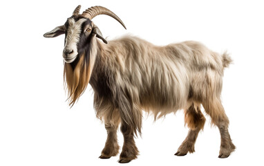 Boldly Isolated Display Goat Isolated on Transparent Background PNG.