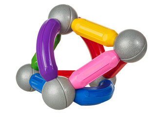 Magnetic constructor for children for the development of motor skills, details of constructors isolated