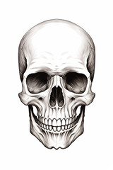 Obraz premium angry zombie skull black and white scary halloween skeleton design