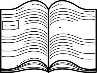 Open Book Education Drawing Doodle Vector Illustration