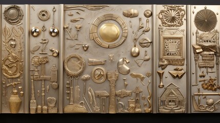 A door adorned with Passover symbols crafted in precious metals, reflecting the value of tradition