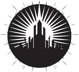 UrbanRise Elegant Vectorized Building Icon SkylineCraft Dynamic Building Vector Emblem