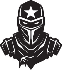 WarriorWatch Vector Armyman Mascot Symbol BattalionBadge Mascot Icon in Vector Form
