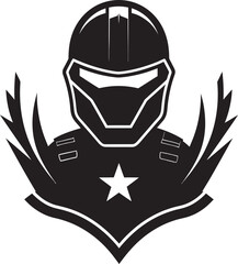 CommandoCrest Mascot Emblem in Vector Design TroopTalon Armyman Mascot Vector Icon