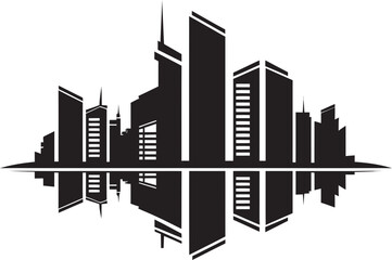 Obraz premium SkylineCraft Elegant Building Vector Emblem ArchitectAura Dynamic Vector Building Logo