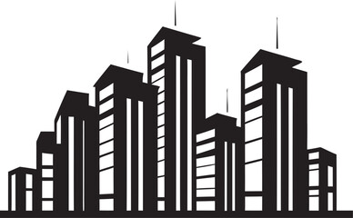 Fototapeta premium ToweringAura Artistic Vectorized Building Icon UrbanRise Dynamic Building Vector Symbol