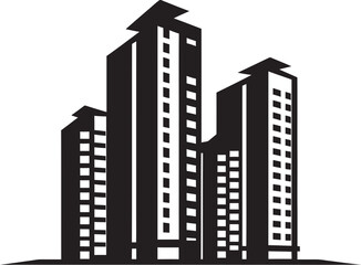 Fototapeta premium SkyscraperMark Elegant Vector Building Symbol CityScapeCraft Precision Building Vector Logo