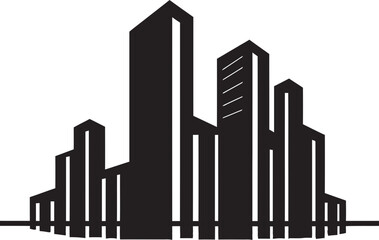 CityScapeCraft Dynamic Vectorized Building Emblem ToweringAura Artistic Building Vector Symbol