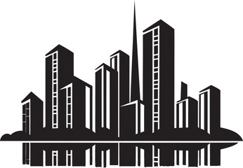 Obraz premium UrbanRise Precision Vectorized Building Icon SkylineCraft Sleek Vector Building Logo
