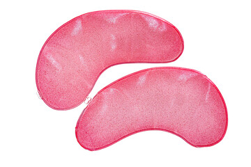 colored hydrogel patches under the eyes