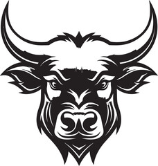 HornCraft Sleek Bull Emblem TaurusGraffix Elegant Vector Bull Design