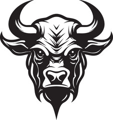 BullRage Dynamic Bull Vector Emblem HornCraft Artistic Vector Bull Icon