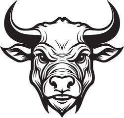 StampedeMark Dynamic Bull Icon BullRage Artistic Vector Bull Logo