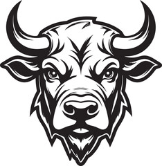 BullRage Sleek Bull Vector Symbol HornCraft Dynamic Vector Bull Emblem