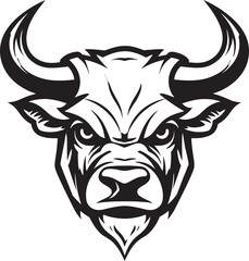 BullRage Dynamic Vector Bull Design HornCraft Artistic Bull Symbol