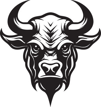 BullRage Dynamic Bull Vector Emblem HornCraft Artistic Vector Bull Icon