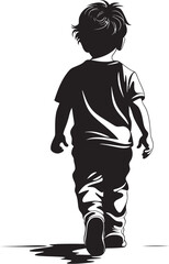 SoloStride Artistic Child Walking Vector Logo WanderLoneMark Precise Vector Walking Child Icon