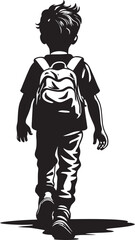 WanderLoneMark Elegant Walking Child Vector Logo TinyExplorerGraffix Dynamic Walking Child Symbol