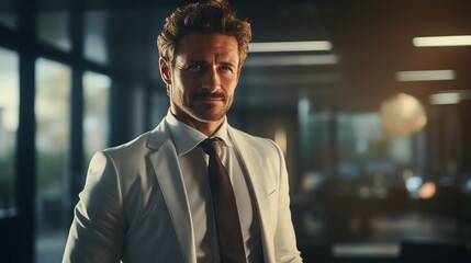 Fototapeta premium A confident middle-aged businessman