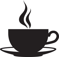 AromaAura Precision Vectorized Coffee Cup Icon CuppaCraft Sleek Coffee Cup Emblem