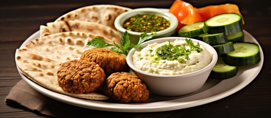 Egyptian breakfast, a traditional Middle Eastern meal known as suhoor, includes falafel and foul.