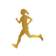 Fototapeta na wymiar golden running person vector