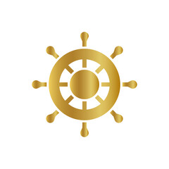 Obraz premium golden ship wheel silhouette