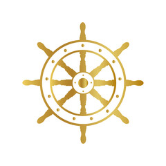 golden ship wheel silhouette
