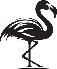 Chic Avian Flourish Flamingo Emblem in Vector Radiant Elegance Flamingo Logo Vectorized